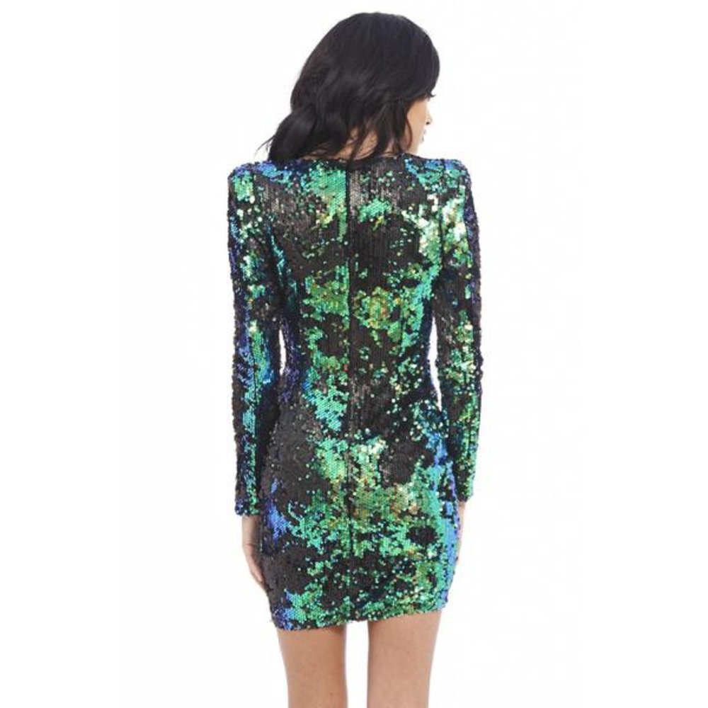 AX Paris Long Sleeve Wrap Sequin Bodycon dress - Picture 2 of 4